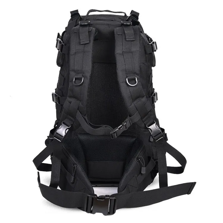 Waterproof Nylon Backpack Shoulders Bag Outdoors Hiking Camping Travelling Bag, Capacity:45L(Black)