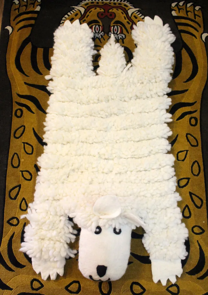 White Felt Sheep Rug, Sheep Wool Fur Rug