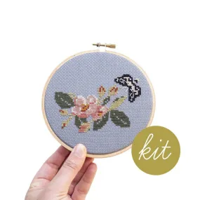 Wild Rose and Moth Kit (Counted Cross Stitch)