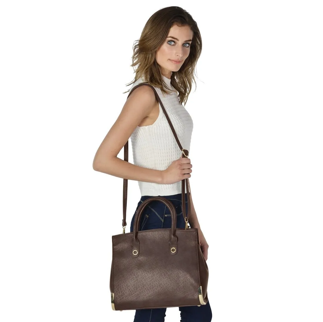 Womens Georgia PU Leather Handbag Fashion Shoulder Bag