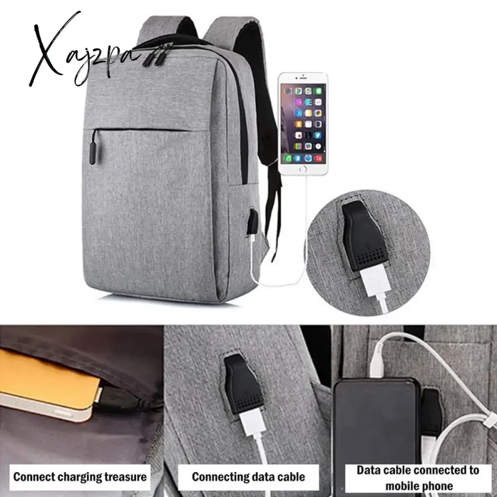 Xajzpa - New 15.6 inch Laptop Usb Backpack School Bag Rucksack Anti Theft Men Backbag Travel Daypacks Male Leisure Backpack Mochila