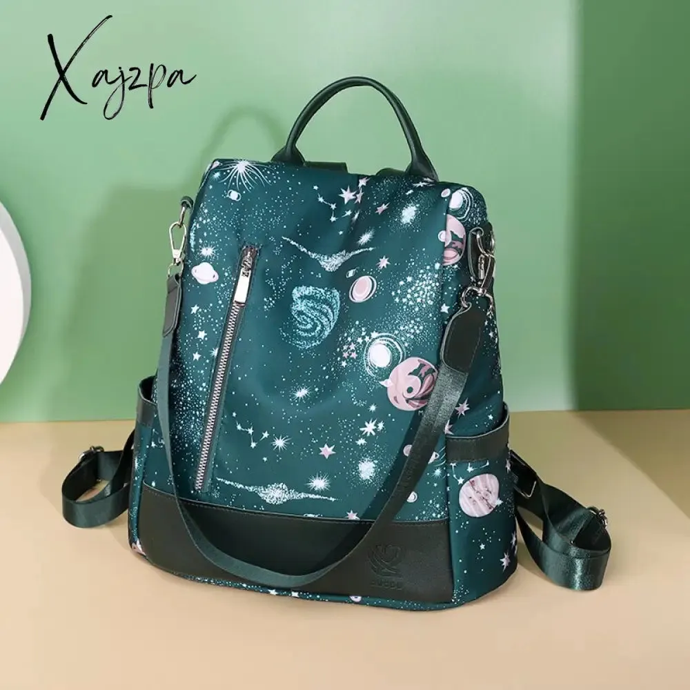 Xajzpa - Waterproof Oxford Women Backpack Fashion Anti-theft Women Backpacks Print Girls School Bag High Quality Large Capacity Backpack