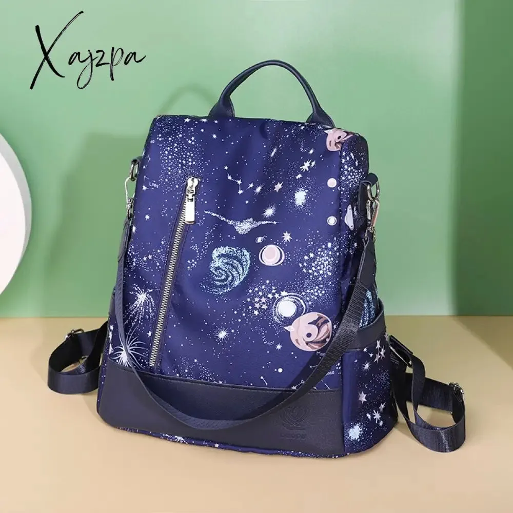 Xajzpa - Waterproof Oxford Women Backpack Fashion Anti-theft Women Backpacks Print Girls School Bag High Quality Large Capacity Backpack