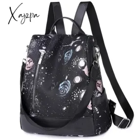 Xajzpa - Waterproof Oxford Women Backpack Fashion Anti-theft Women Backpacks Print Girls School Bag High Quality Large Capacity Backpack